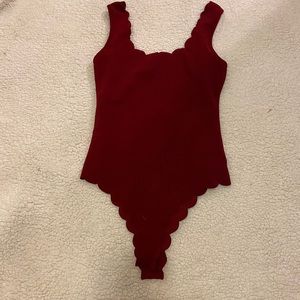 Burgundy body suit